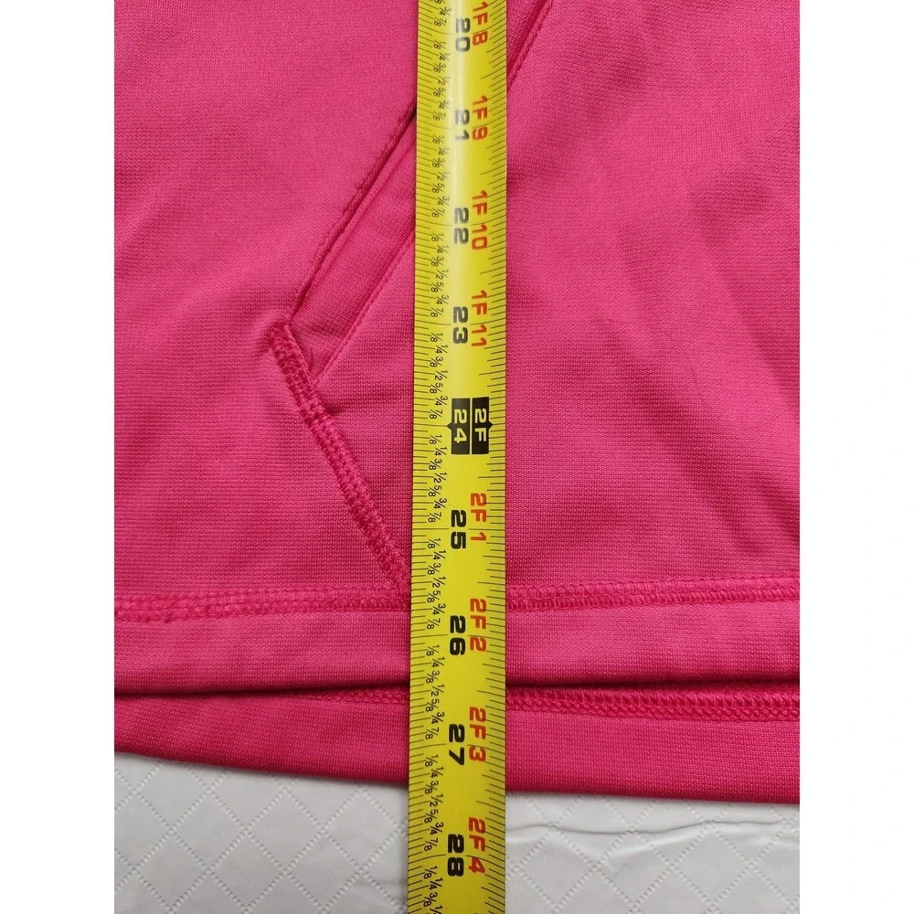 Nike Therma-FIT Hoodie Womens Large Pink Yellow Just Do‎ It Pullover Sweatshirt